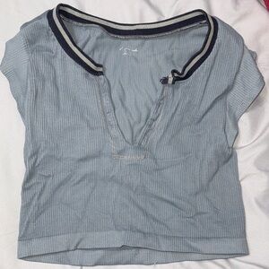 Urban Outfitters Light Blue Ribbed Crop Top